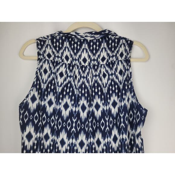 Three Eighty Two Revolve Monroe Sleeveless Surplice Topanga Blue White Sz M - Picture 8 of 9